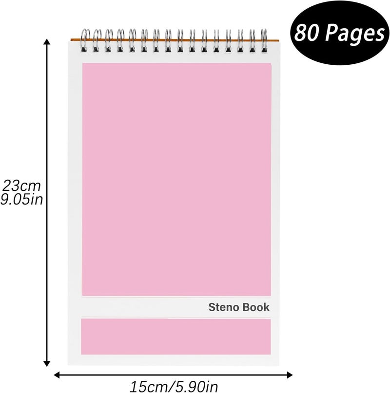 Duxesuk Steno Pads – 6x9 Inches 80 Sheets Steno Notebooks for Writing Notes in School, University, College & Office (2PCS Pink) - Image 3